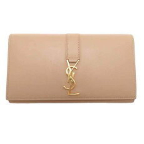 Saint Laurent Yves Flap Wallet Beige Leather - Picture 1 of 9